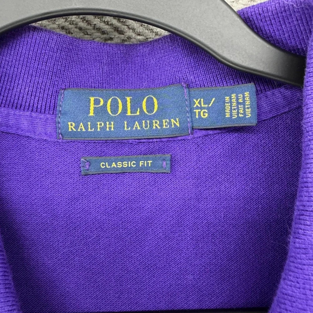 Polo Ralph Lauren Polo Shirt XL Purple Cotton Classic Fit Short Sleeve Pony Logo